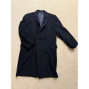 Hickey Freeman Cashmere? Wool? Trench Over Coat Black